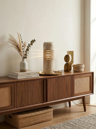 Bucket Stone Travertine Table Lamp