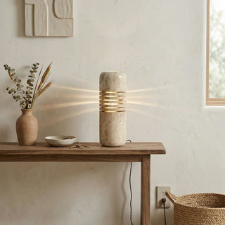Bucket Stone Travertine Table Lamp
