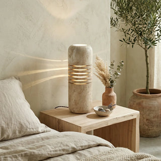 Bucket Stone Travertine Table Lamp