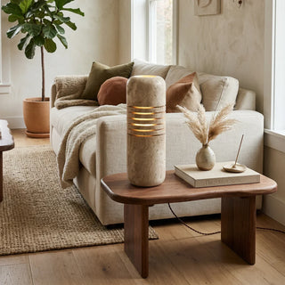 Bucket Stone Travertine Table Lamp