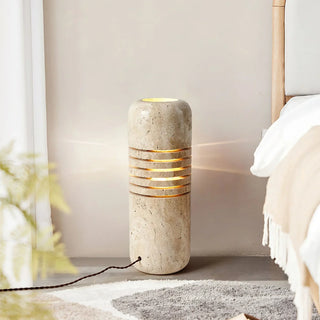 Bucket Stone Travertine Table Lamp