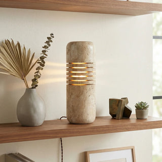 Bucket Stone Travertine Table Lamp