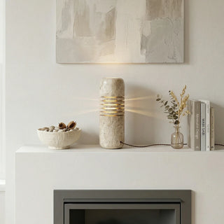 Bucket Stone Travertine Table Lamp