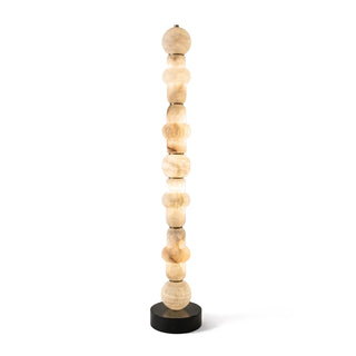 Cairn Alabaster Stacked Floor Lamp Vidirlighting eCommerce Catalog Hero View of Illuminated Stone Column Floor Lamp Isolated on White Background