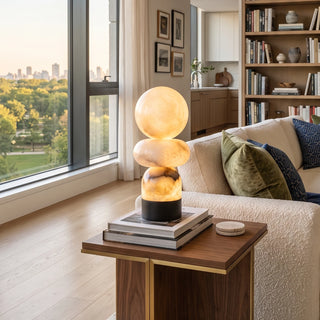 Cairn Stacked Alabaster Table Lamp
