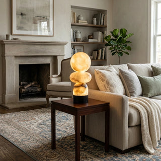Cairn Stacked Alabaster Table Lamp