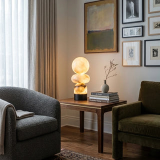 Cairn Stacked Alabaster Table Lamp
