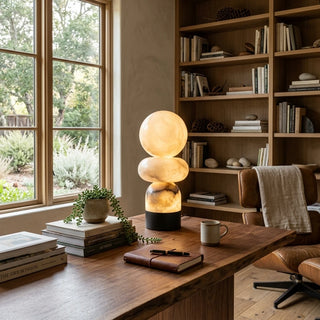 Cairn Stacked Alabaster Table Lamp