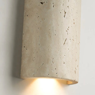 Caldara Capsule-Shaped Travertine Wall Lamp - Vidirlighting