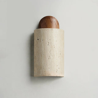 Caldara Capsule-Shaped Travertine Wall Lamp - Vidirlighting
