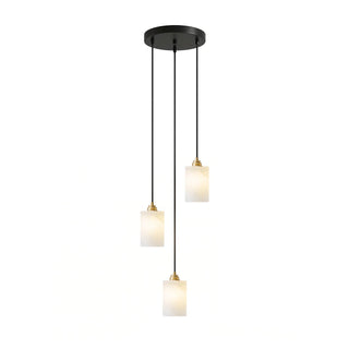 Caldera Alabaster Block Spiral Chandelier