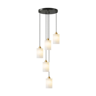 Caldera Alabaster Block Spiral Chandelier