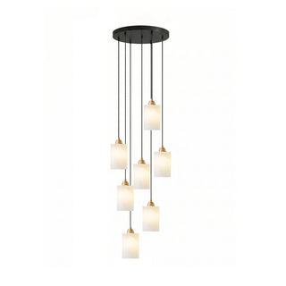 Caldera Alabaster Block Spiral Chandelier