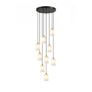 Caldera Alabaster Block Spiral Chandelier