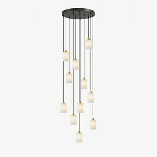 Caldera Alabaster Block Spiral Chandelier
