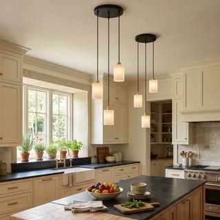Caldera Alabaster Block Spiral Chandelier