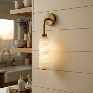 Calla Cylinder Alabaster Wall Lamp - Vidirlighting