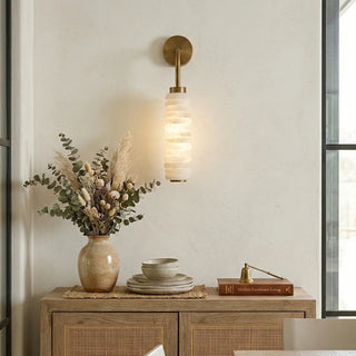 Calla Cylinder Alabaster Wall Lamp - Vidirlighting