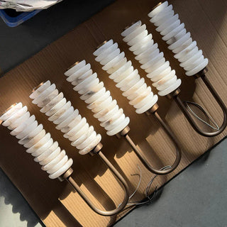 Calla Ribbed Alabaster Wall Sconce - Vidirlighting