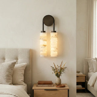 Calla Ribbed Alabaster Wall Sconce - Vidirlighting