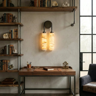 Calla Ribbed Alabaster Wall Sconce - Vidirlighting
