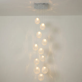 Calyra Textured Glass Pebble Chandelier