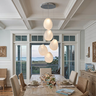 Calyra Textured Glass Pebble Chandelier