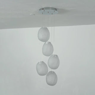 Calyra Textured Glass Pebble Chandelier