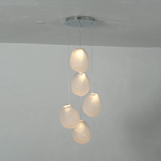 Calyra Textured Glass Pebble Chandelier