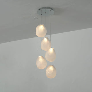 Calyra Textured Glass Pebble Chandelier