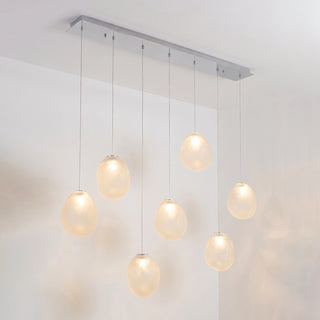 Calyra Textured Glass Pebble Chandelier