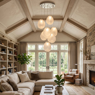 Calyra Textured Glass Pebble Chandelier