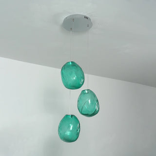 Calyra Textured Glass Pebble Chandelier