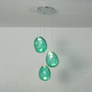 Calyra Textured Glass Pebble Chandelier