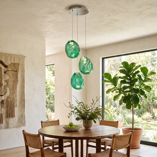 Calyra Textured Glass Pebble Chandelier