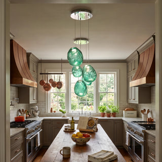 Calyra Textured Glass Pebble Chandelier