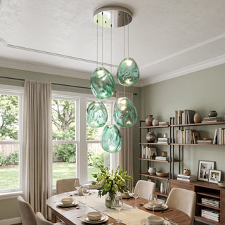 Calyra Textured Glass Pebble Chandelier
