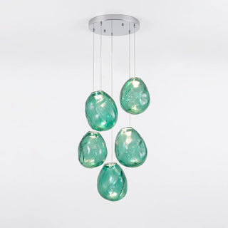 Calyra Textured Glass Pebble Chandelier