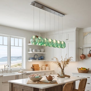 Calyra Textured Glass Pebble Chandelier