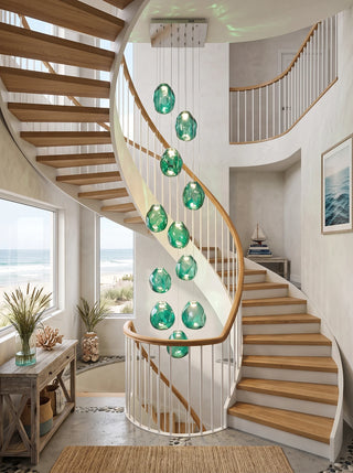 Calyra Textured Glass Pebble Chandelier
