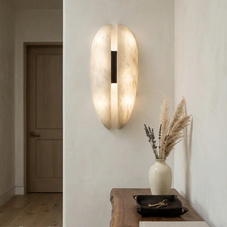 Capsule Alabaster Veil Leather Wall Light - Vidirlighting