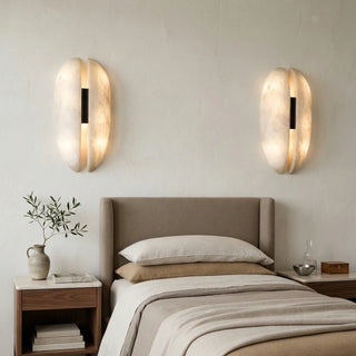 Capsule Alabaster Veil Leather Wall Light - Vidirlighting