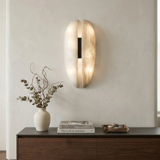 Capsule Alabaster Veil Leather Wall Light - Vidirlighting