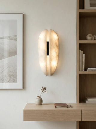Capsule Alabaster Veil Leather Wall Light - Vidirlighting