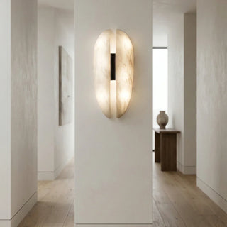 Capsule Alabaster Veil Leather Wall Light - Vidirlighting