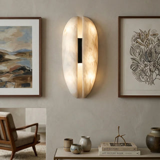 Capsule Alabaster Veil Leather Wall Light - Vidirlighting