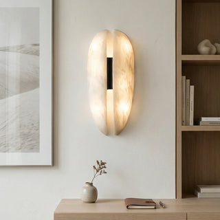Capsule Alabaster Veil Leather Wall Light - Vidirlighting