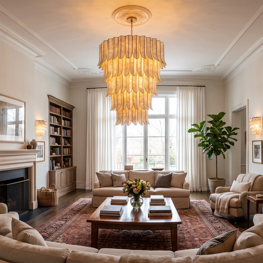 Cascara Cascara Capiz Shell Chandelier