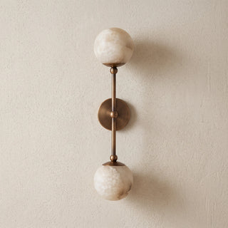 Celestial Double Alabaster Globe Wall Sconce