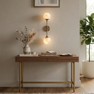 Celestial Double Alabaster Globe Wall Sconce - Vidirlighting